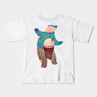 ice cream bear art gift Kids T-Shirt